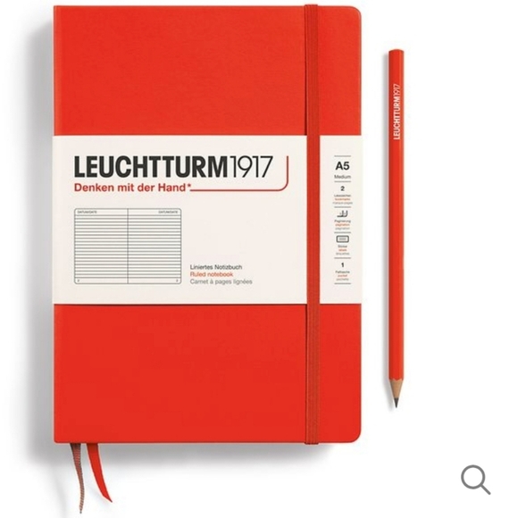 ❤️BUY 5 GET 3 FREE  Leuchtturm1917 Notebook Medium (A5), Hardcover, Lobster - Picture 1 of 16